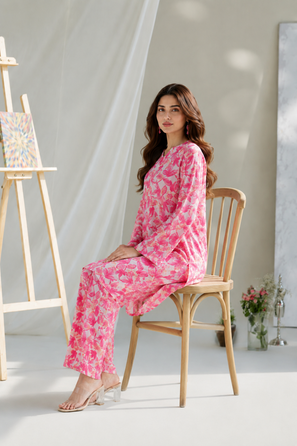 Pink Peony 2pc Printed