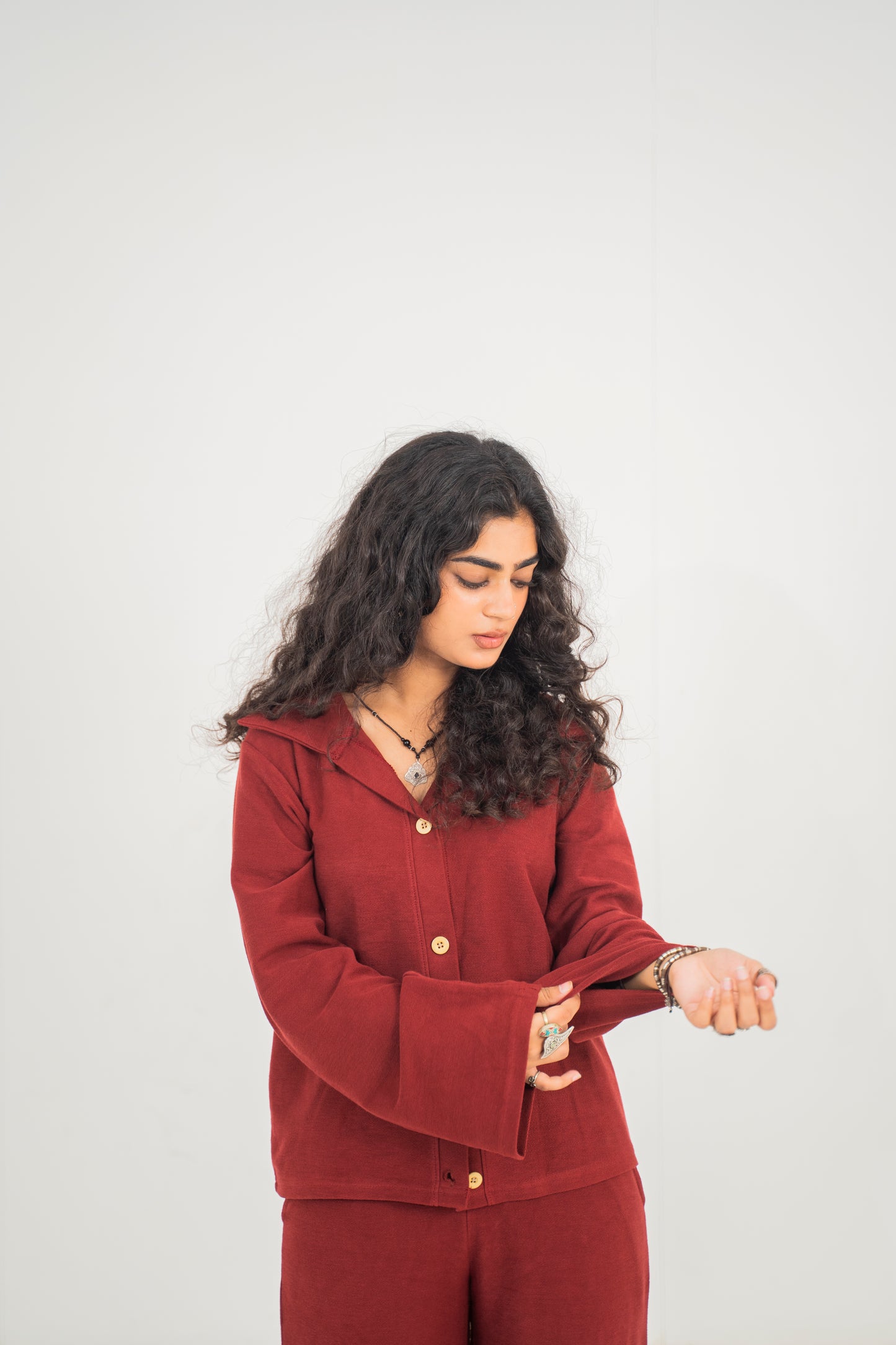 Burgundy textured coord