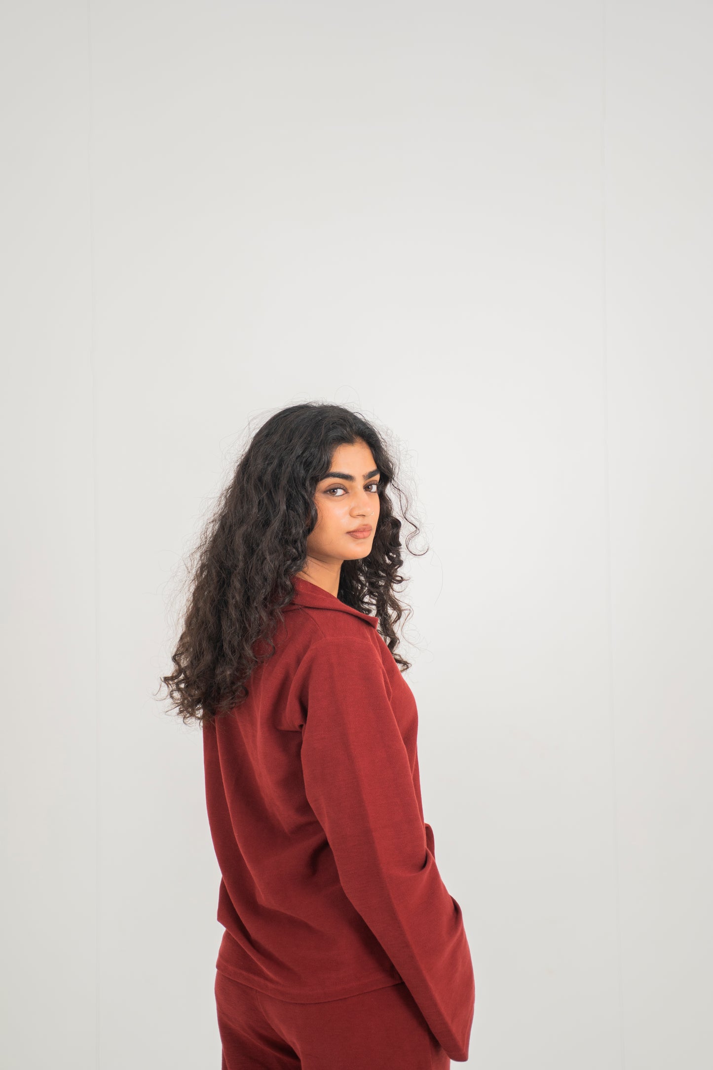 Burgundy textured coord