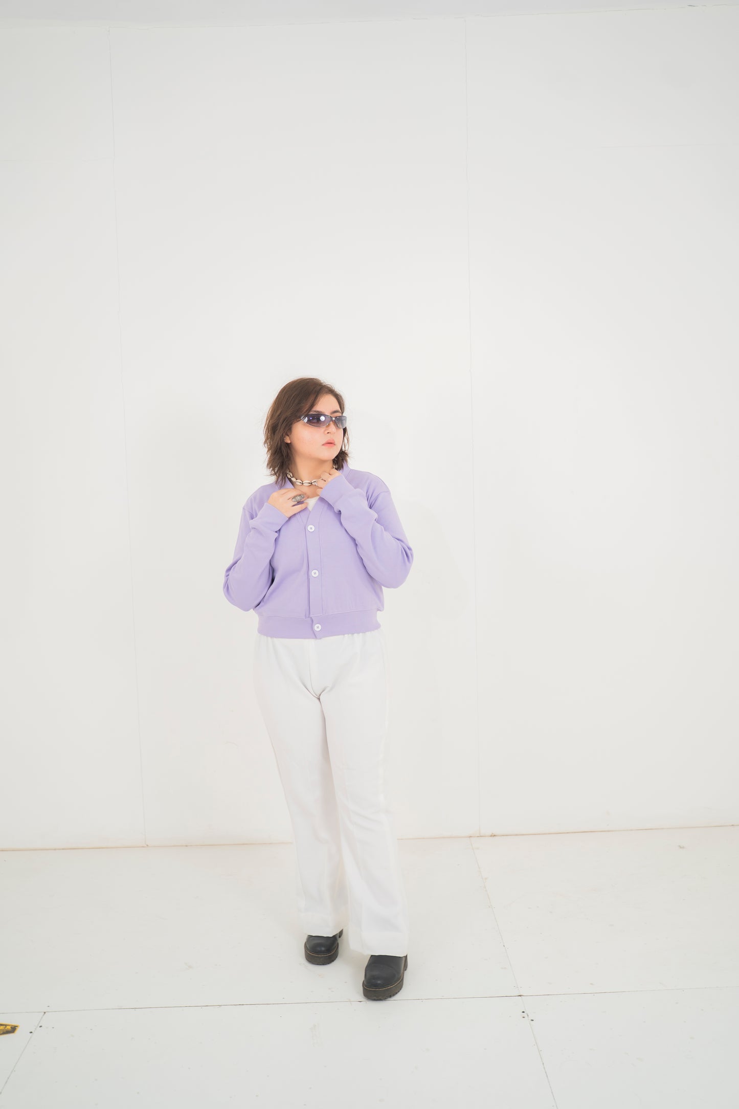 Lilac Ribbed Cardigan