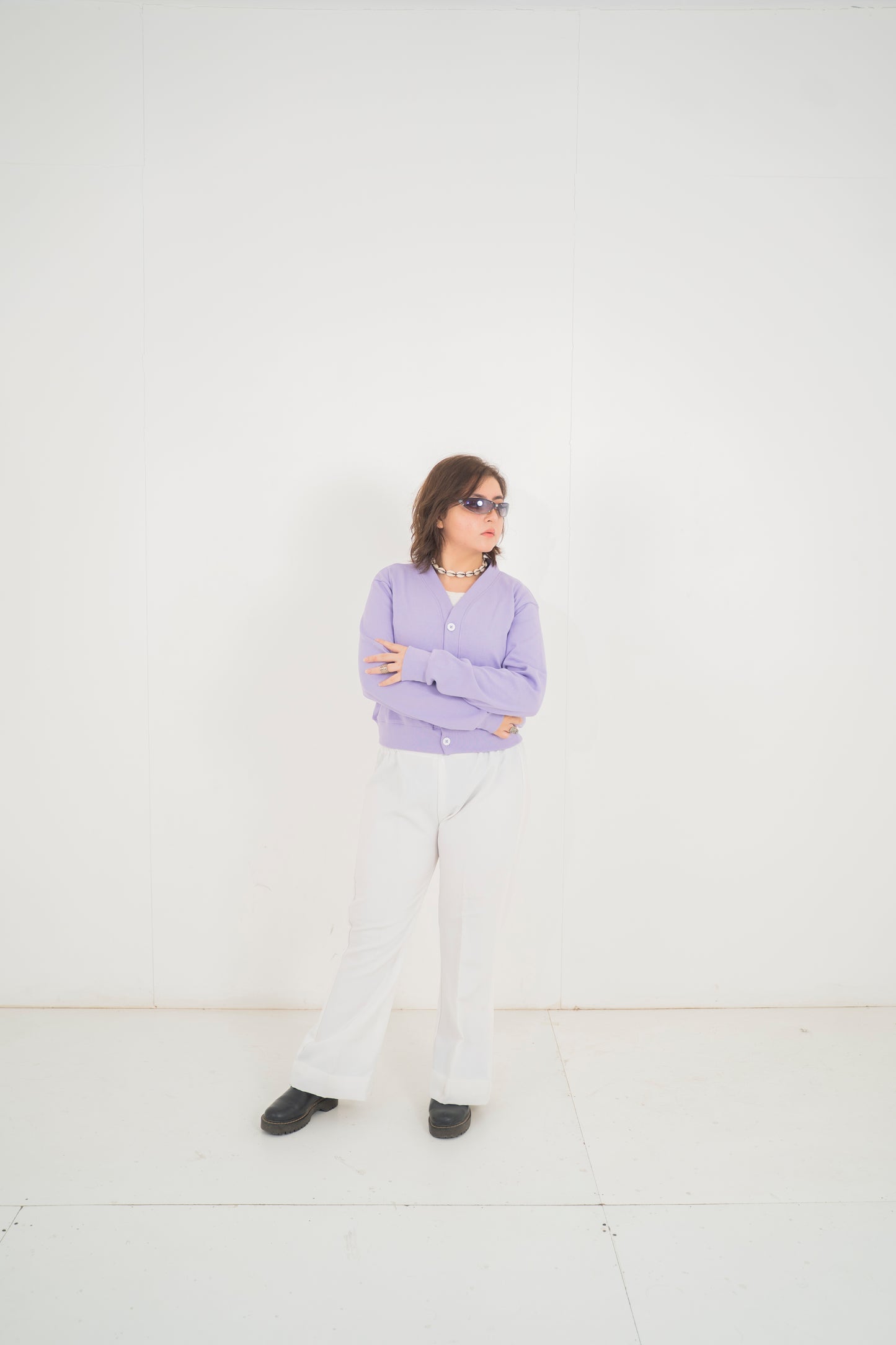 Lilac Ribbed Cardigan