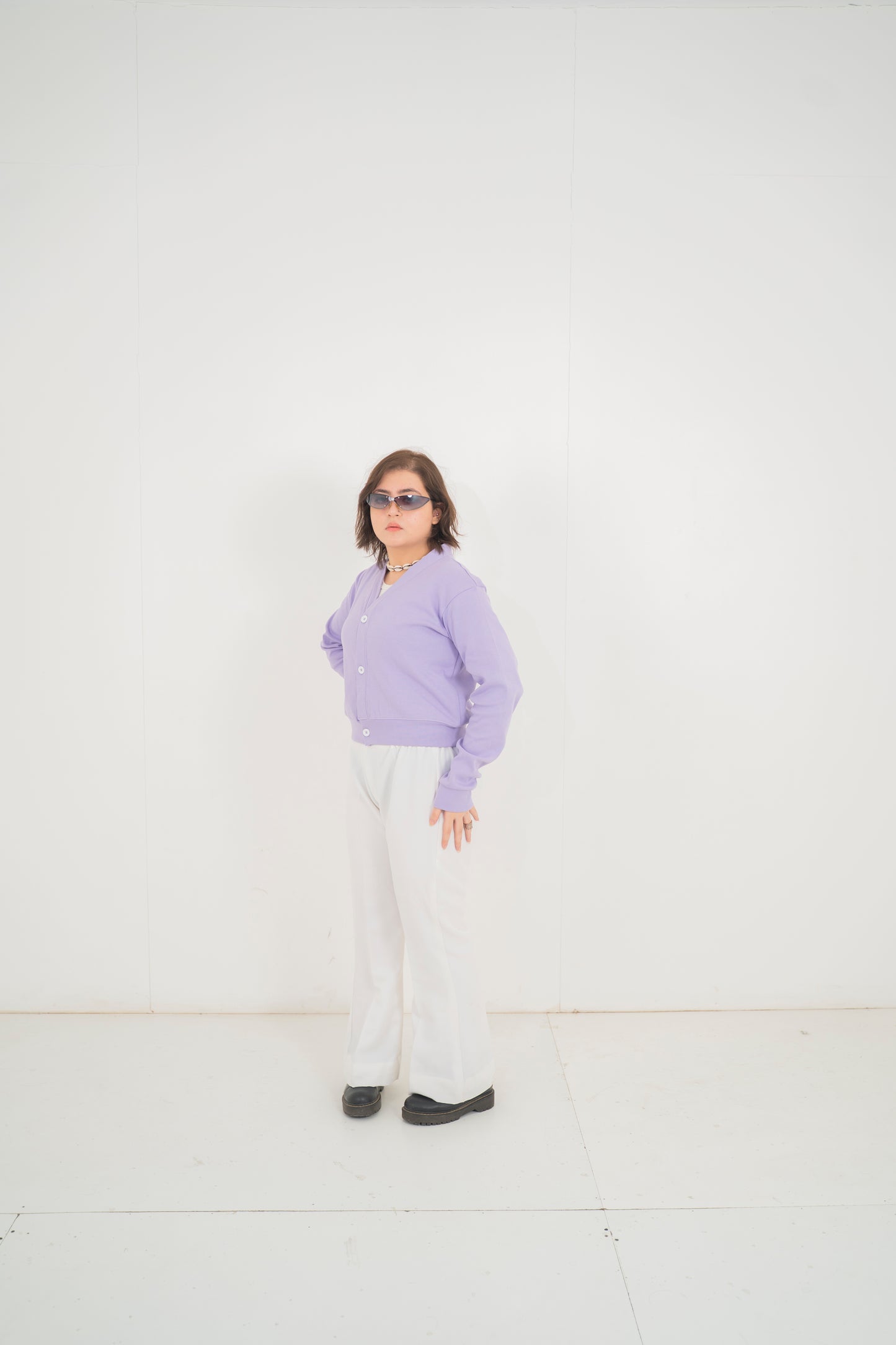 Lilac Ribbed Cardigan