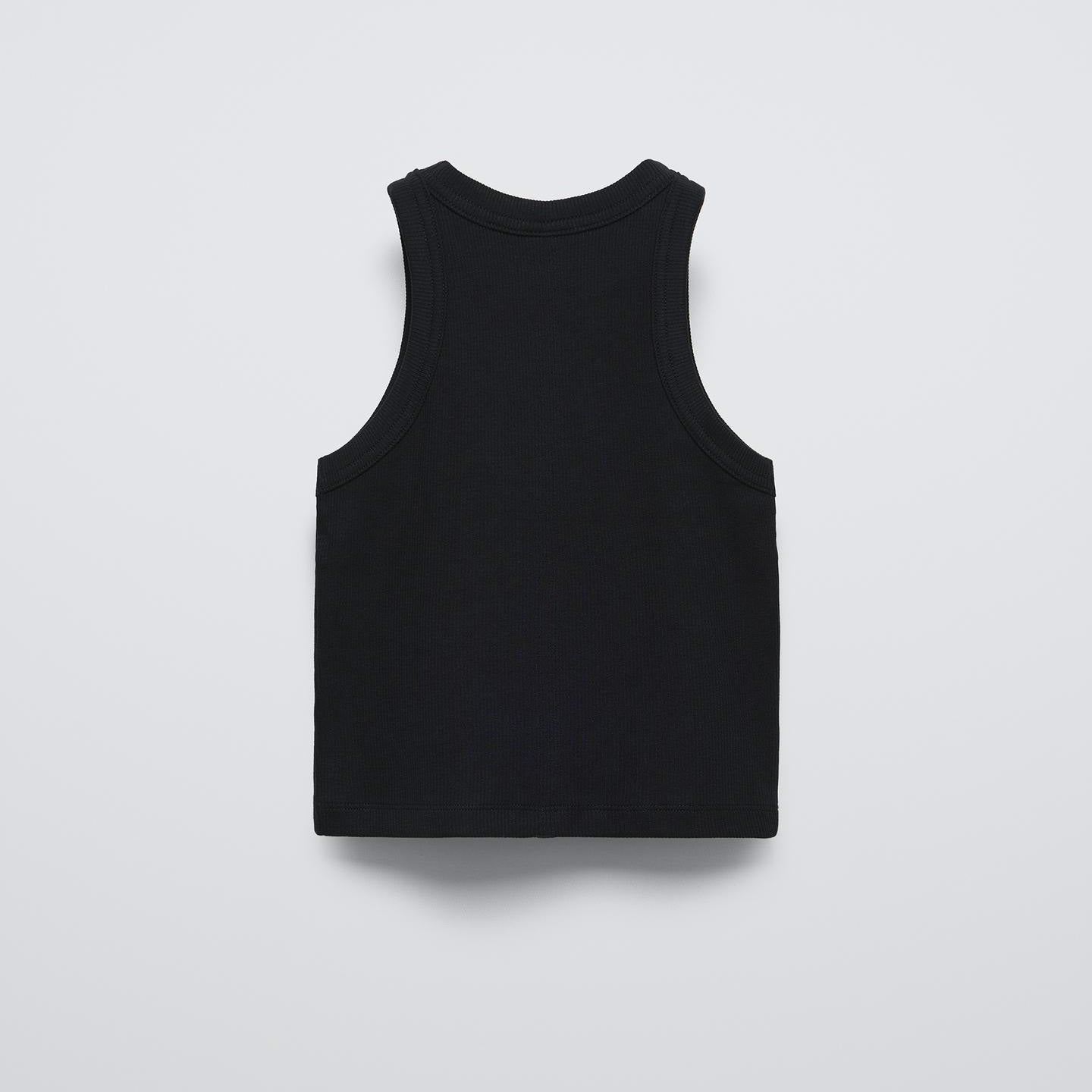 Black Ribbed Tank Top