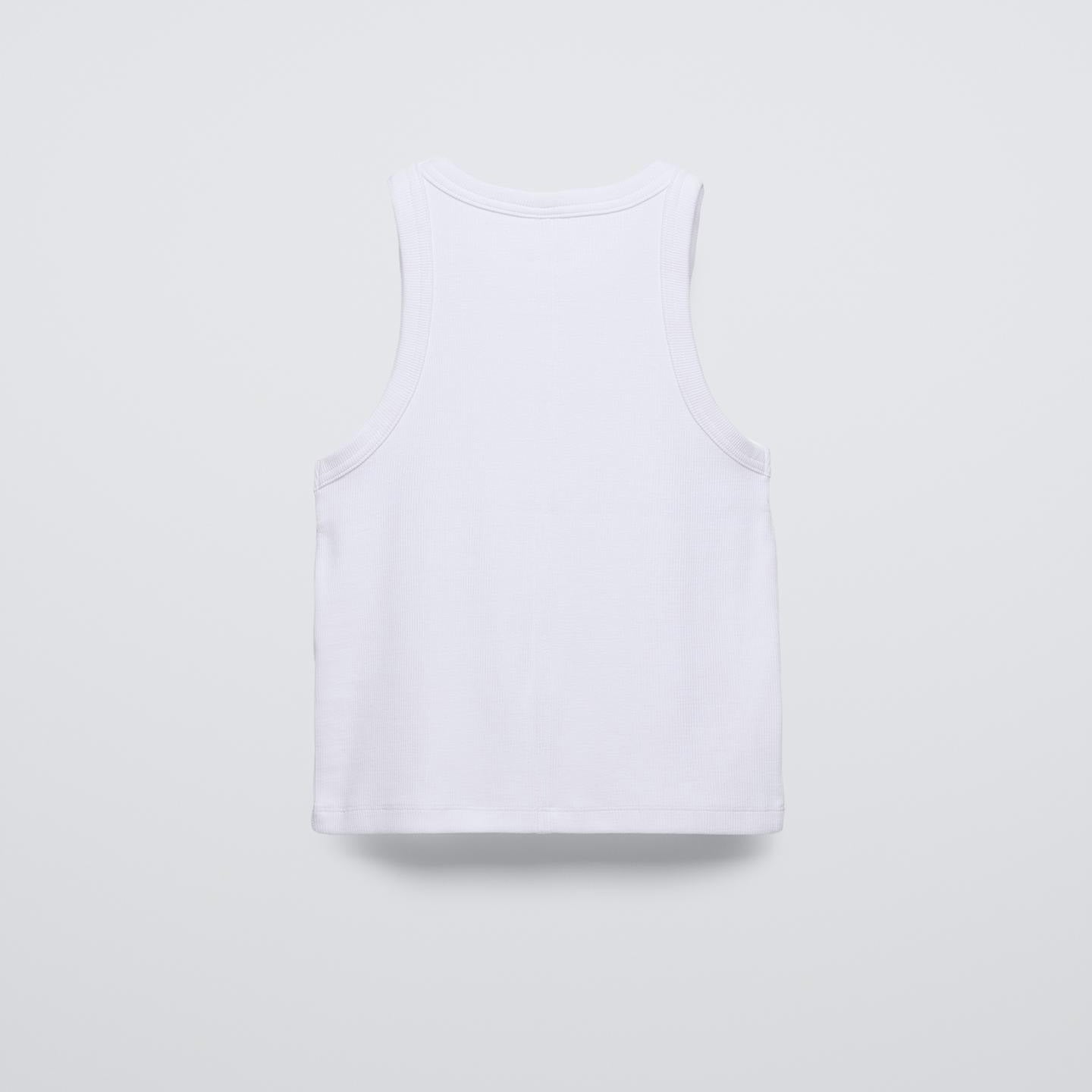 White Ribbed Tank Top