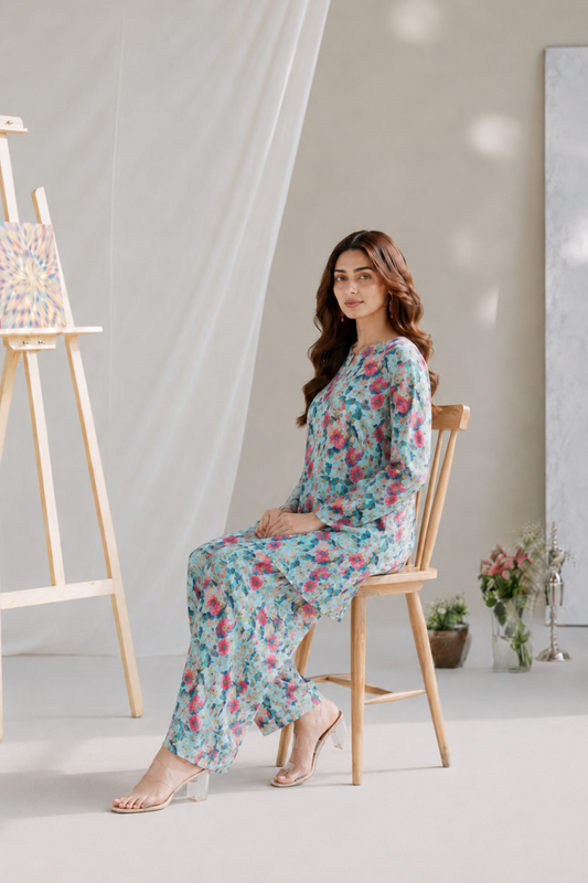 Sapphire Flora 2pc Printed