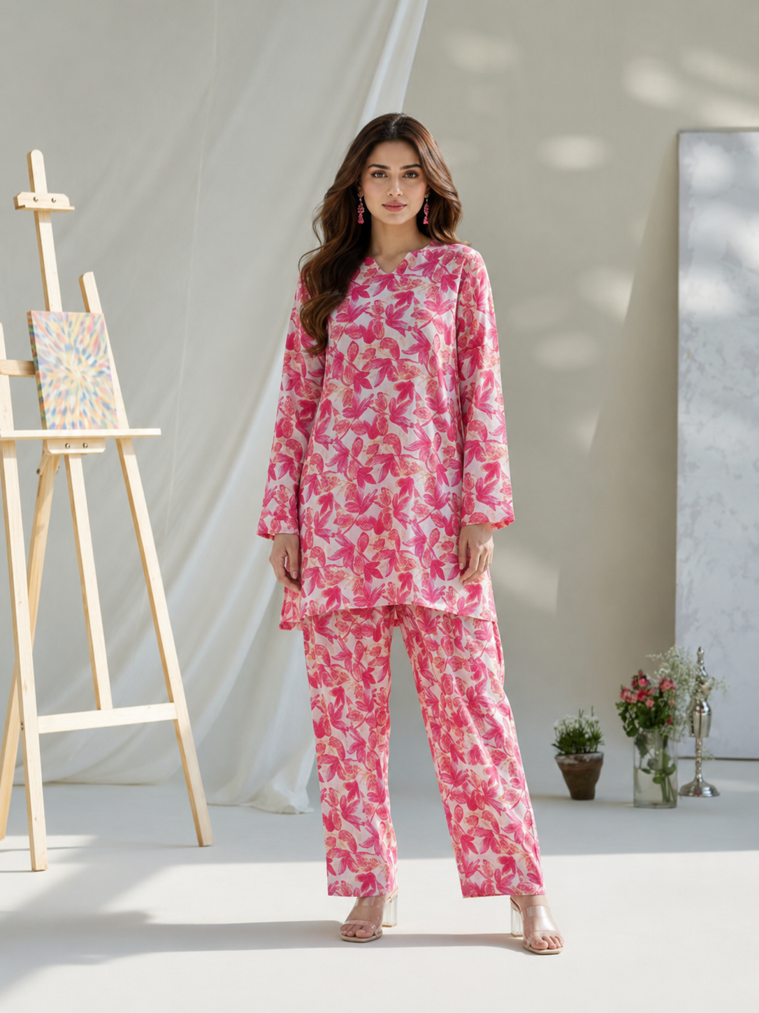 Pink Peony 2pc Printed
