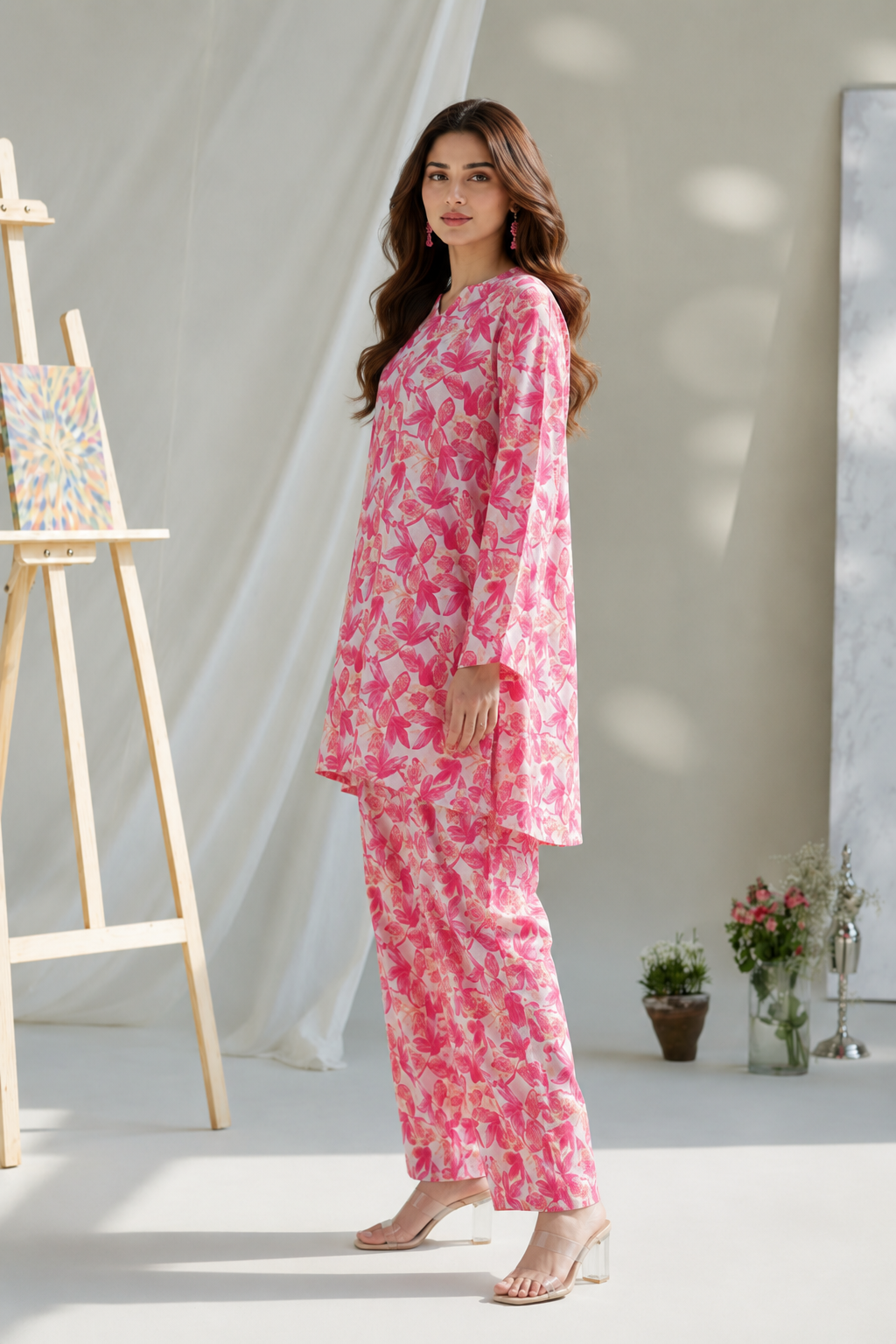 Pink Peony 2pc Printed