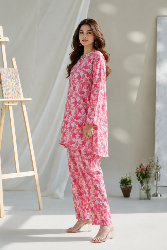 Pink Peony 2pc Printed