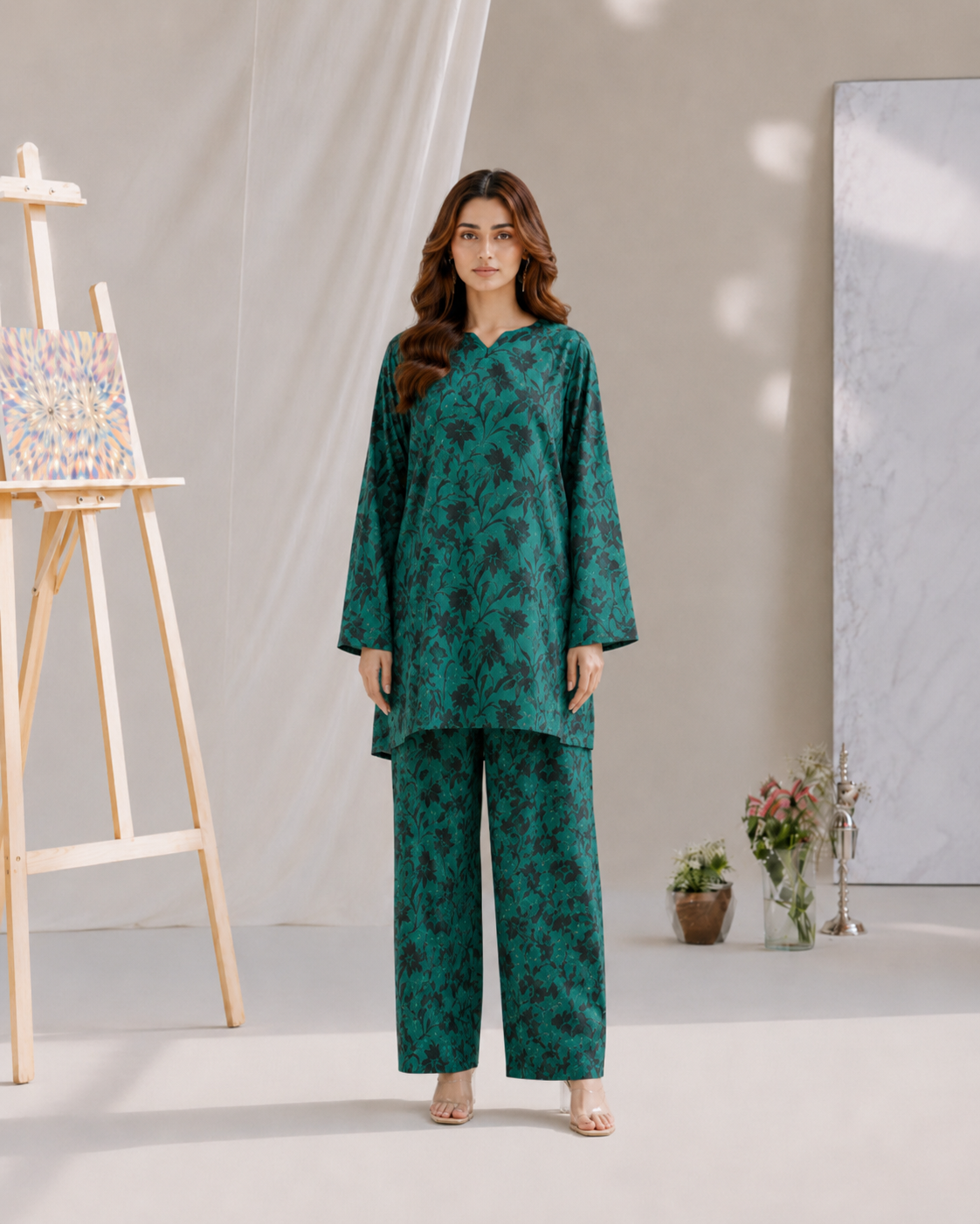 Aqua Pearl 2pc Printed