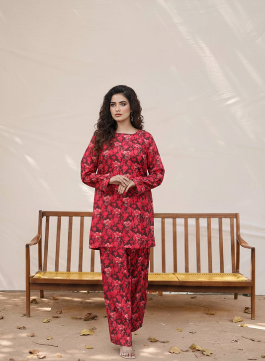 Ruby Floral 2pc Printed