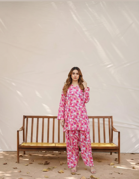 Pink Peony 2pc Printed