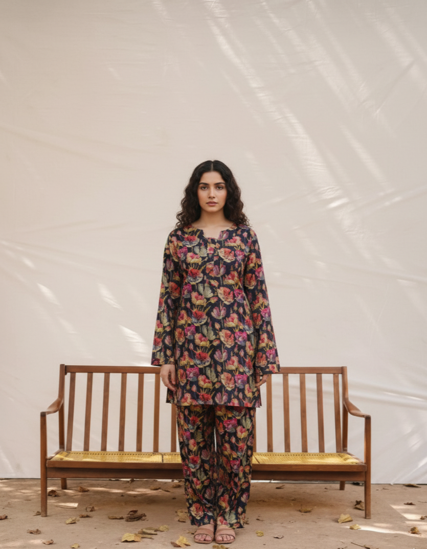 Bloom Noir 2pc Printed