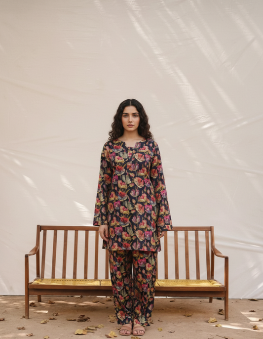 Bloom Noir 2pc Printed