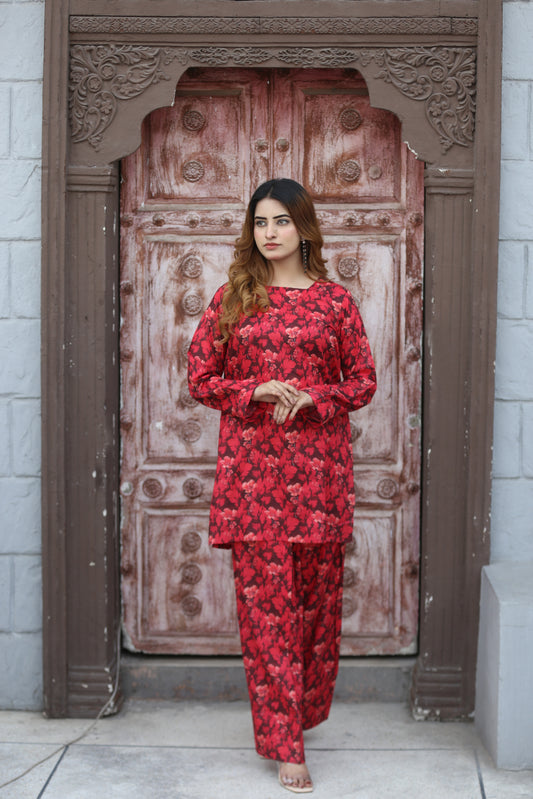 Ruby Floral 2pc Printed